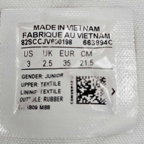 Converse Chuck Taylor All Star Hi 'Unicorn', Junior Size 3 - Picture 9 of 9